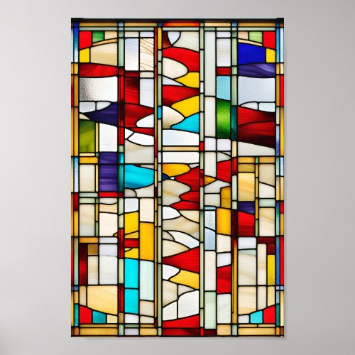 Abstract Windowpane Mosaic Print