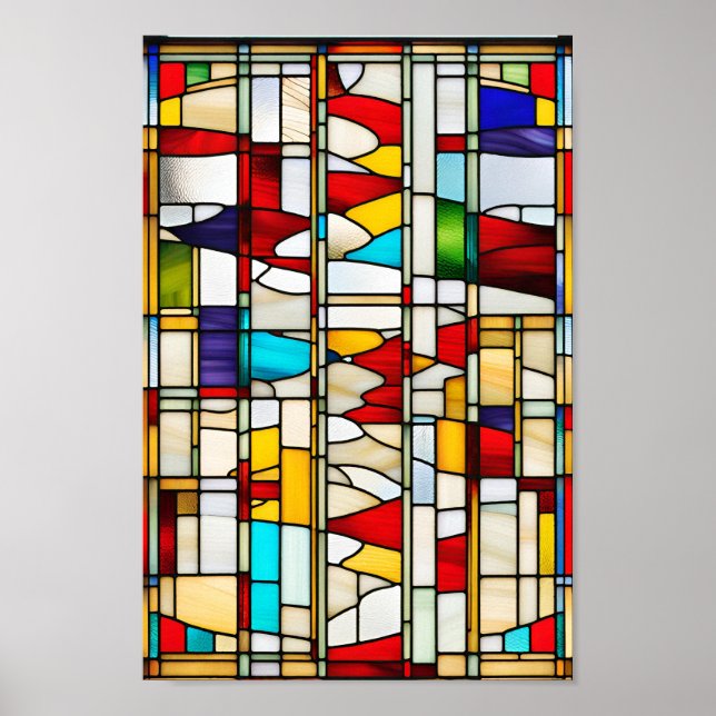 Abstract Windowpane Mosaic Print (Front)