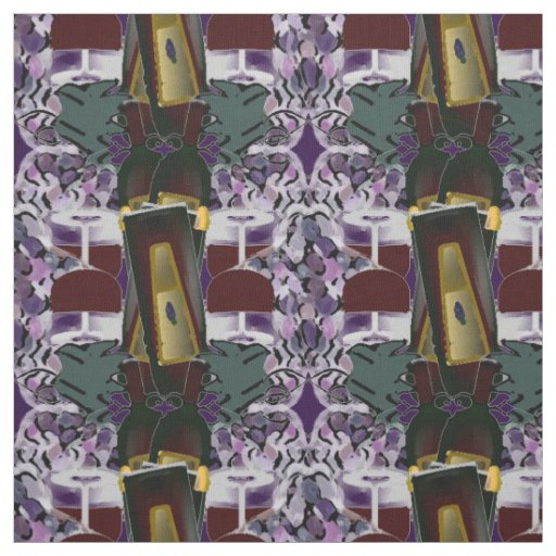 Abstract Wine Bottle Fabric