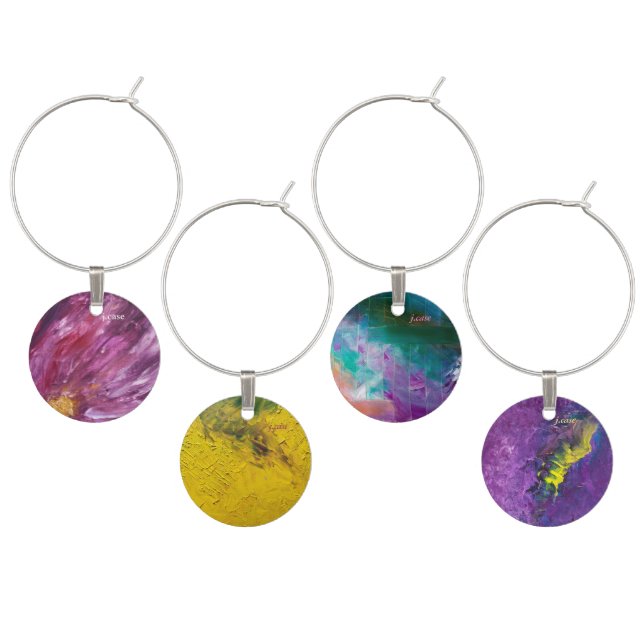 Abstract Wine Charms for any Occasions (4) (Staggered)