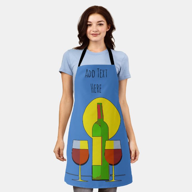 Abstract Wine Design add text, Apron (Worn)