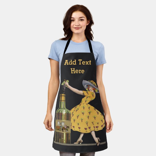 Abstract Wine Design add text, Apron (Worn)