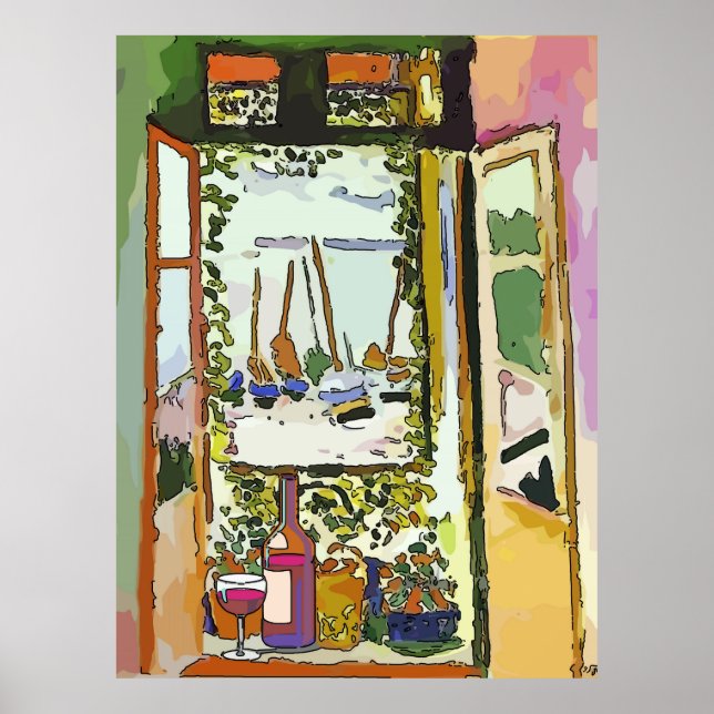 Abstract, Wine In Window Poster (Front)