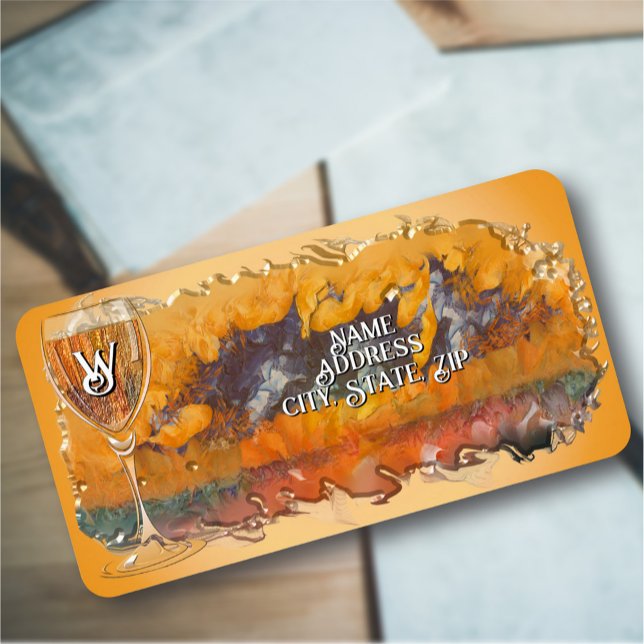 Abstract Wine Sunset 0612 Address Label (Creator Uploaded)