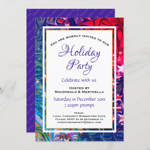 Abstract Winter  Festive Christmas HOLIDAY PARTY Invitation