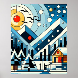 Abstract Winter Geometry Poster