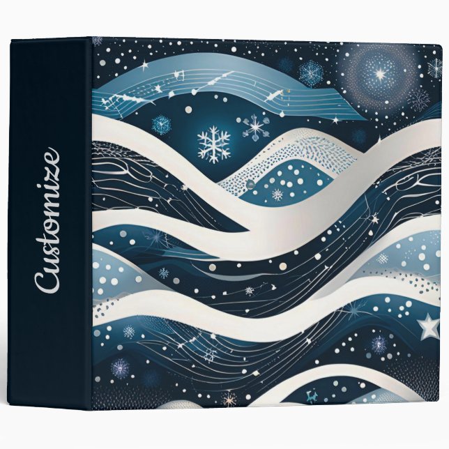 Abstract Winter Wonderland  3 Ring Binder (Front/Spine)