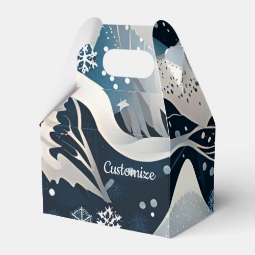 Abstract Winter Wonderland Gable Favor Boxes