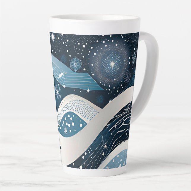 Abstract Winter Wonderland Latte Mug (Right Angle)