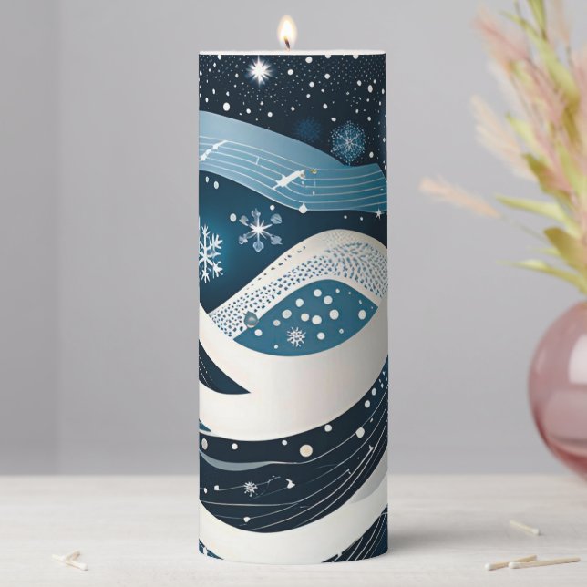 Abstract Winter Wonderland  Pillar Candle (In Situ)