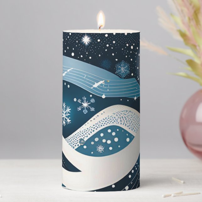 Abstract Winter Wonderland  Pillar Candle (In Situ)