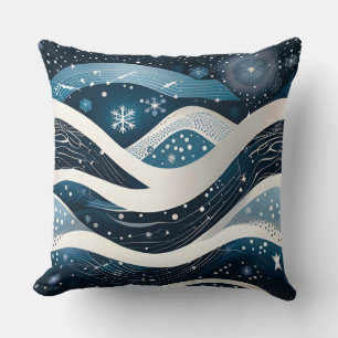 Abstract Winter Wonderland Throw Pillow