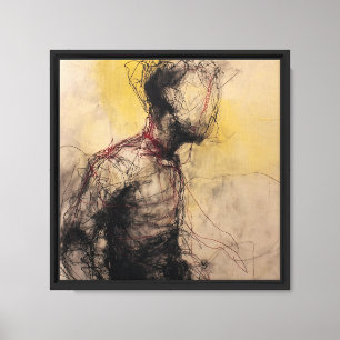 Abstract Wire Figure Sketch Linear Chaos Canvas Print