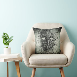 Abstract Wires Mask Throw Pillow