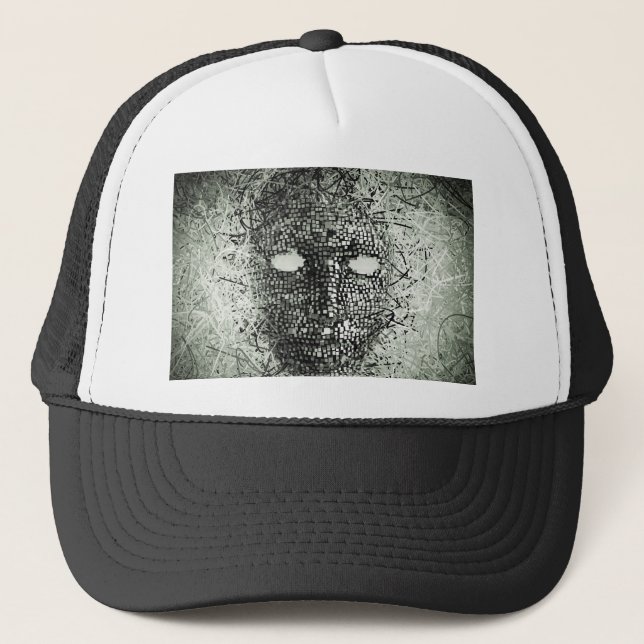 Abstract Wires Mask Trucker Hat (Front)