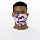 Abstract Wispy Watercolor Brush Strokes Purple Adult Cloth Face Mask (Worn)