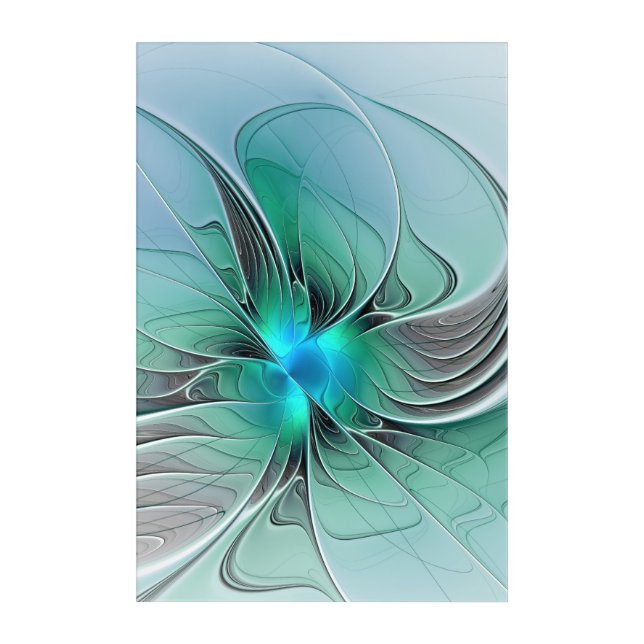 Abstract With Blue, Modern Fractal Art (Front)