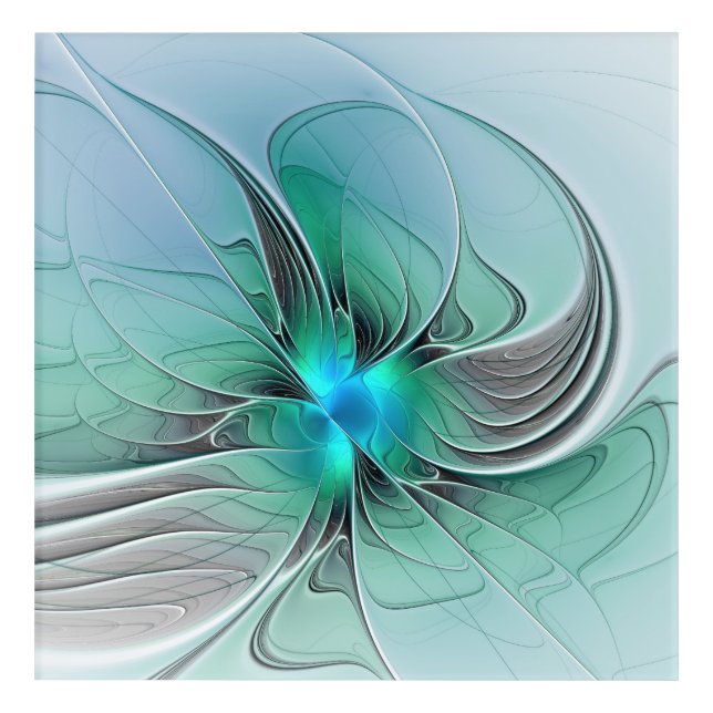 Abstract With Blue, Modern Fractal Art (Front)