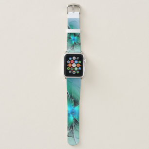 Abstract With Blue, Modern Fractal Art Apple Watch Band