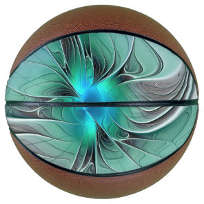 Abstract With Blue, Modern Fractal Art Basketball