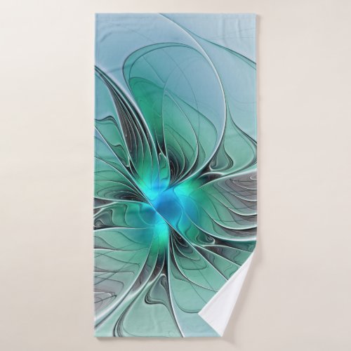 Abstract With Blue Modern Fractal Art Bath Towel