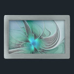 Abstract With Blue, Modern Fractal Art Belt Buckle<br><div class="desc">Unusual abstract art for You.
Design for your belt buckle and more.</div>