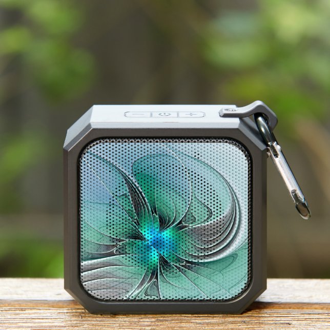 Abstract With Blue, Modern Fractal Art Bluetooth Speaker (Insitu(Outdoor))