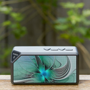 Abstract With Blue, Modern Fractal Art Bluetooth Speaker