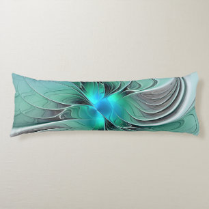 Abstract With Blue, Modern Fractal Art Body Pillow