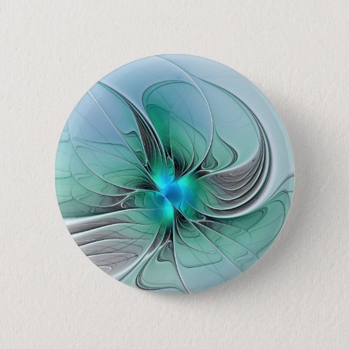 Abstract With Blue Modern Fractal Art Button