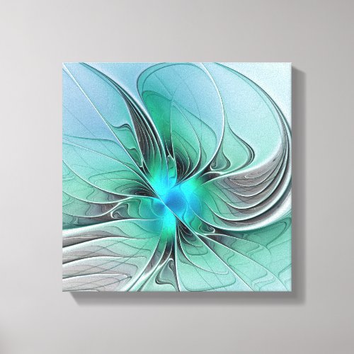 Abstract With Blue Modern Fractal Art Canvas Print