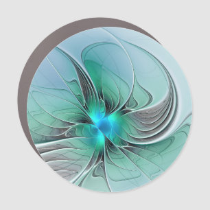 Abstract With Blue, Modern Fractal Art Car Magnet