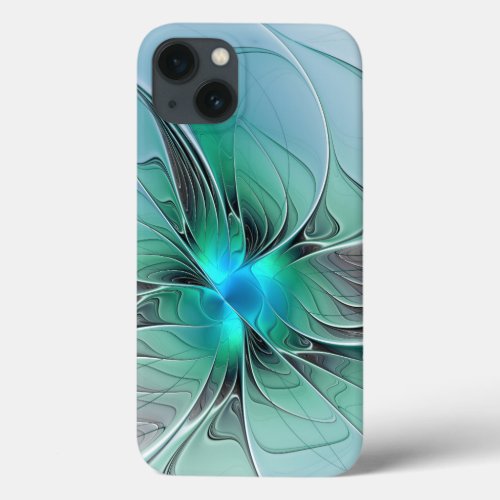 Abstract With Blue Modern Fractal Art iPhone 13 Case