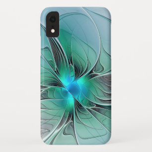 Abstract With Blue, Modern Fractal Art iPhone XR Case
