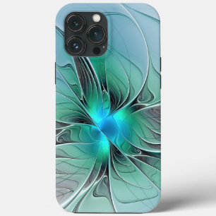 Abstract With Blue, Modern Fractal Art iPhone 13 Pro Max Case
