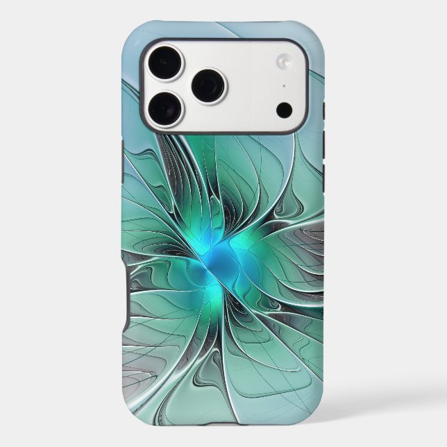 Abstract With Blue, Modern Fractal Art Case-Mate iPhone Case (Back)