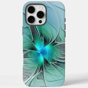 Abstract With Blue, Modern Fractal Art iPhone 16 Pro Max Case