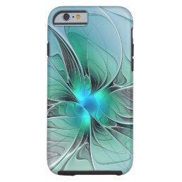 Abstract With Blue, Modern Fractal Art Tough iPhone 6 Case