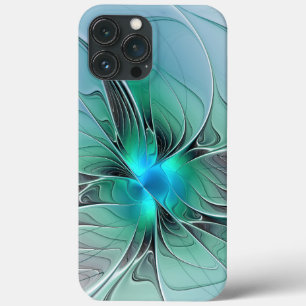 Abstract With Blue, Modern Fractal Art iPhone 13 Pro Max Case