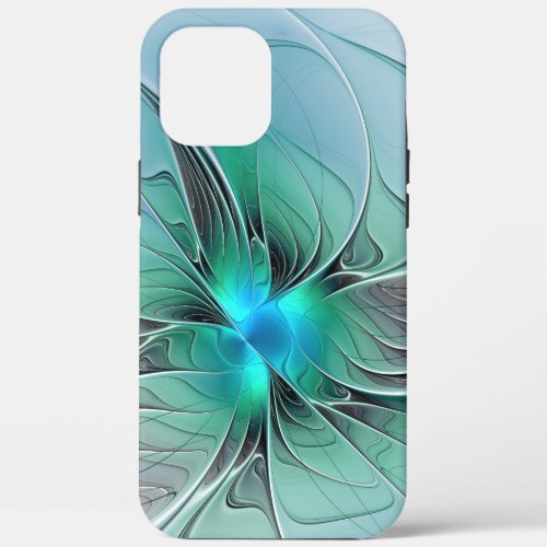 Abstract With Blue Modern Fractal Art iPhone 12 Pro Max Case