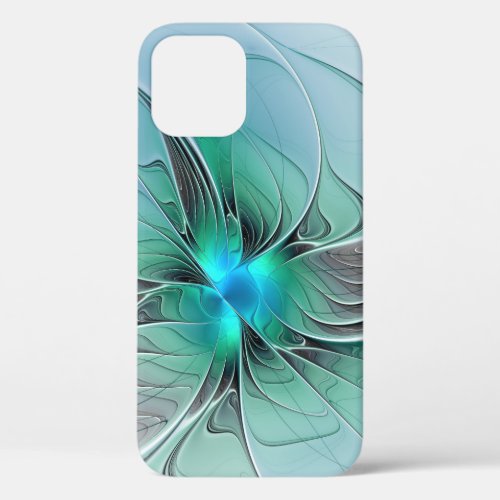 Abstract With Blue Modern Fractal Art iPhone 12 Case