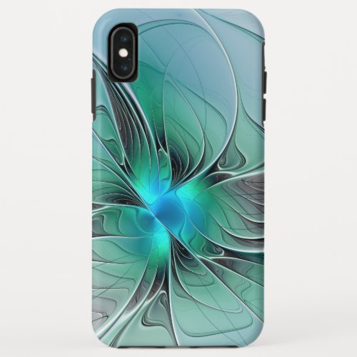 Abstract With Blue Modern Fractal Art iPhone XS Max Case