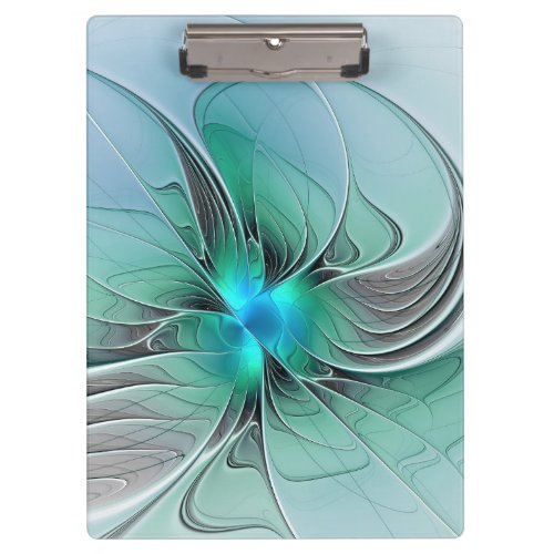 Abstract With Blue Modern Fractal Art Clipboard