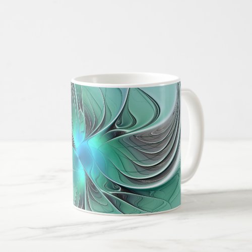 Abstract With Blue Modern Fractal Art Coffee Mug