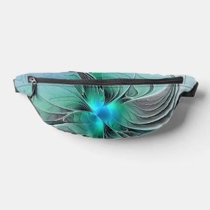 Abstract With Blue, Modern Fractal Art Fanny Pack