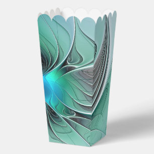 Abstract With Blue, Modern Fractal Art Favor Boxes