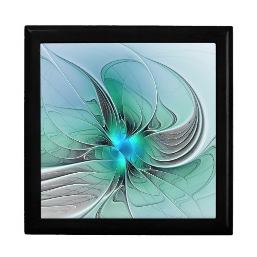 Abstract With Blue Modern Fractal Art Gift Box