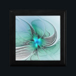 Abstract With Blue, Modern Fractal Art Gift Box<br><div class="desc">Unusual abstract art for You.
Design for your wooden jewelry gift and keepsake box and more.</div>