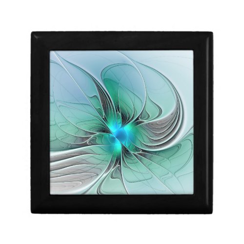 Abstract With Blue Modern Fractal Art Gift Box