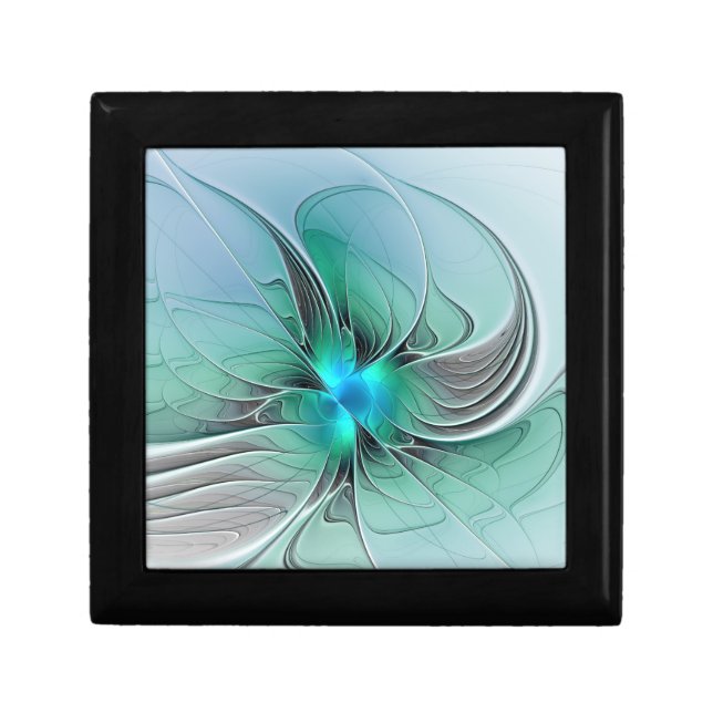 Abstract With Blue, Modern Fractal Art Gift Box (Front)